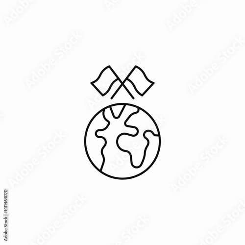 peaceful planet icon sign vector