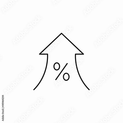 percentage increase icon sign vector