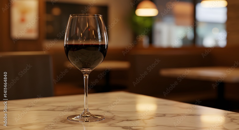 Exquisite Sip: A refined glass of deep red wine, poised gracefully on a marble-topped table in a classy, warm setting, invites contemplation and appreciation of life's finer moments. Exquisite Sip: A refined glass of deep red wine, poised gracefully on a marble-topped table in a classy, warm setting, invites contemplation and appreciation of life's finer moments.