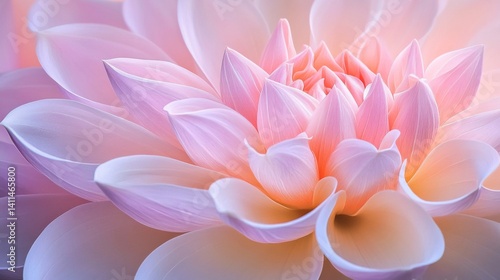 Close-up of a Pink Dahlia Blossom with Dew Drops