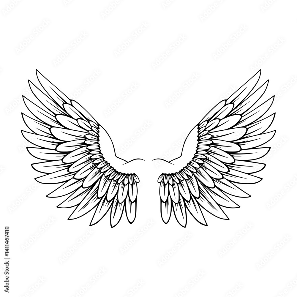 Obraz premium Wings Outline Graphic Design Element