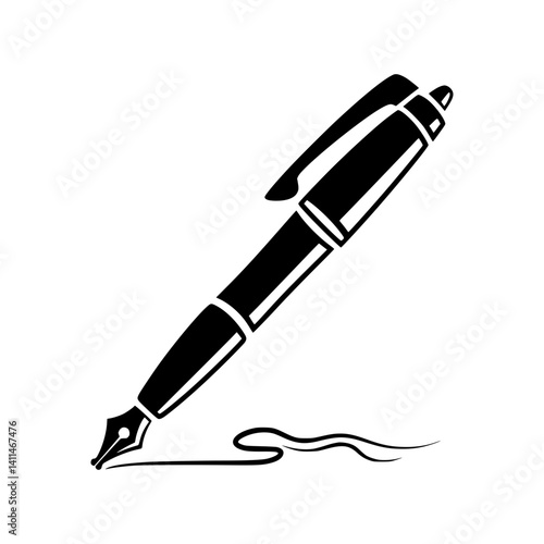 Black Pen & Ink Illustration - Writing Vector