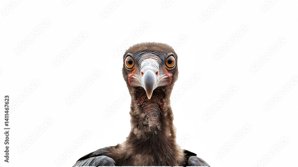 a turkey looking at the camera with large eyes on a transparent background, PNG image, PNG file, Generative art.