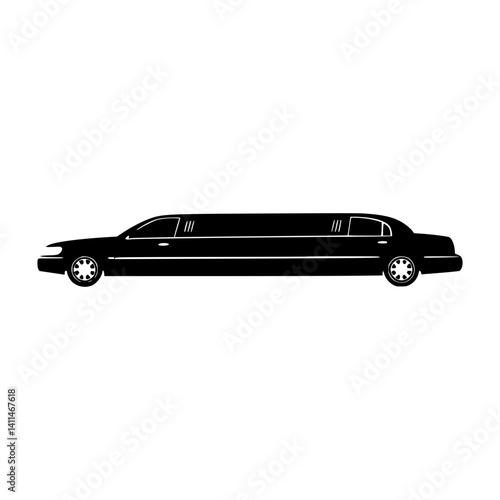 Limo Icon - Black Silhouette