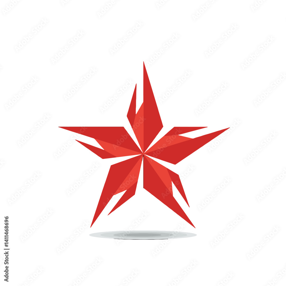 Fototapeta premium Red geometric star design element