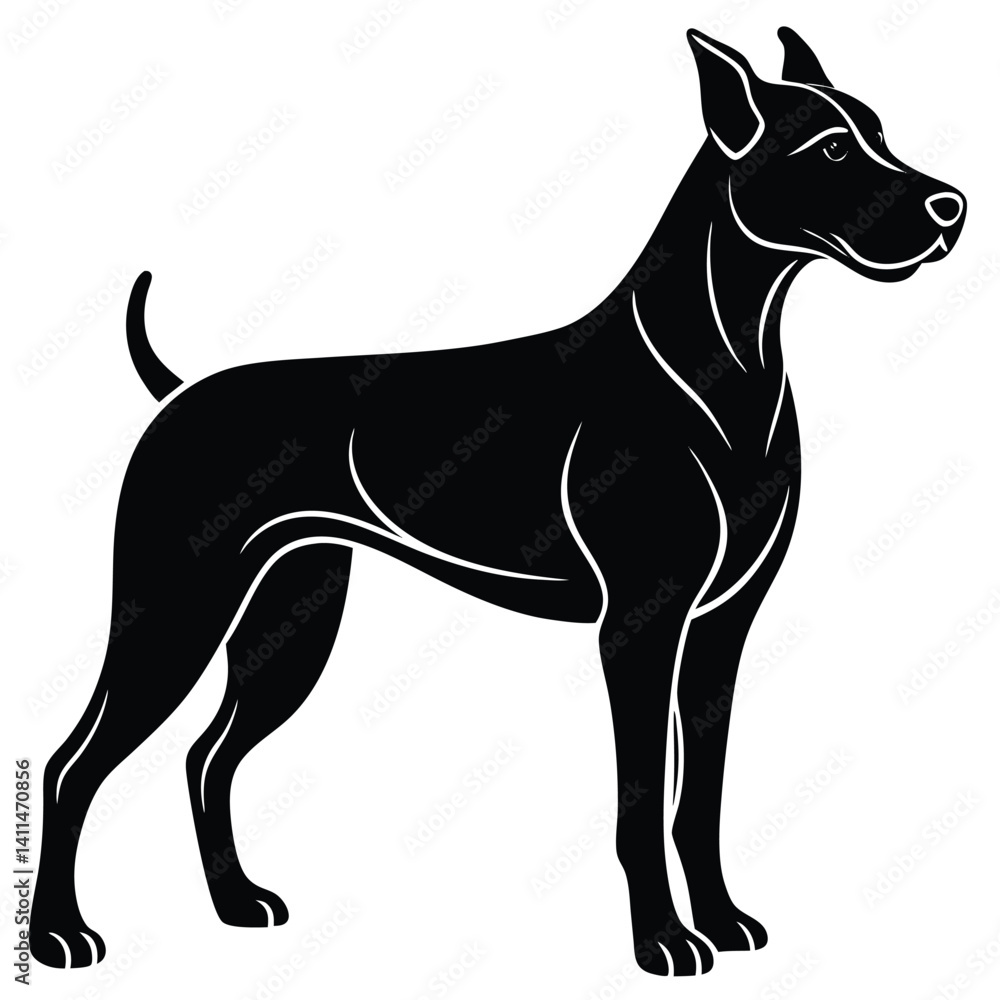 vector, isolated black silhouette of a dog, collection vector, isolated black silhouette of a dog, collection