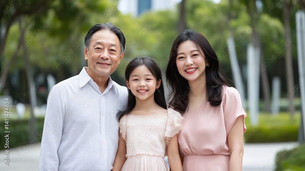 Fototapeta premium Happy family portrait outdoors