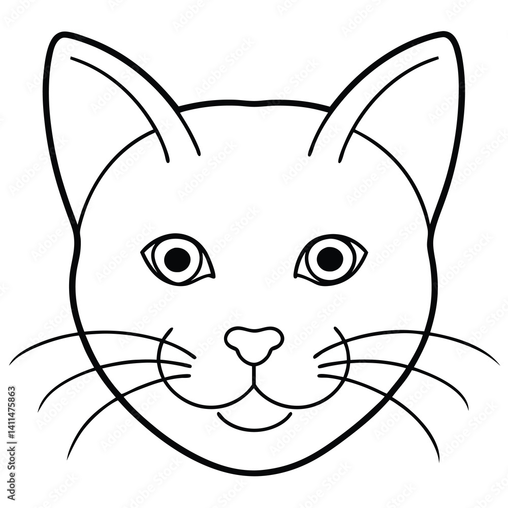 vector illustration of a cat on white background