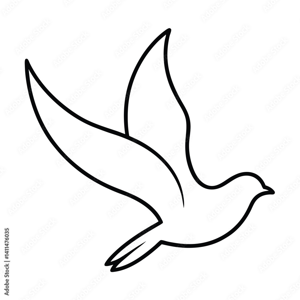 Dove of peace vector on white background