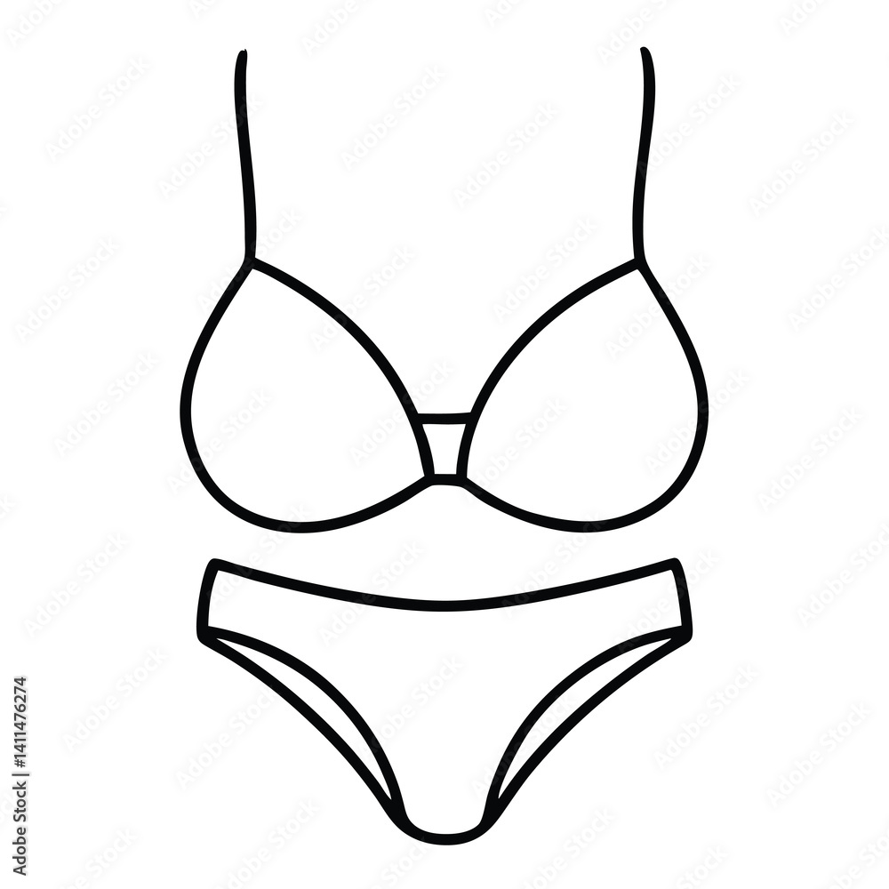Women's Bra with panty vector on white background