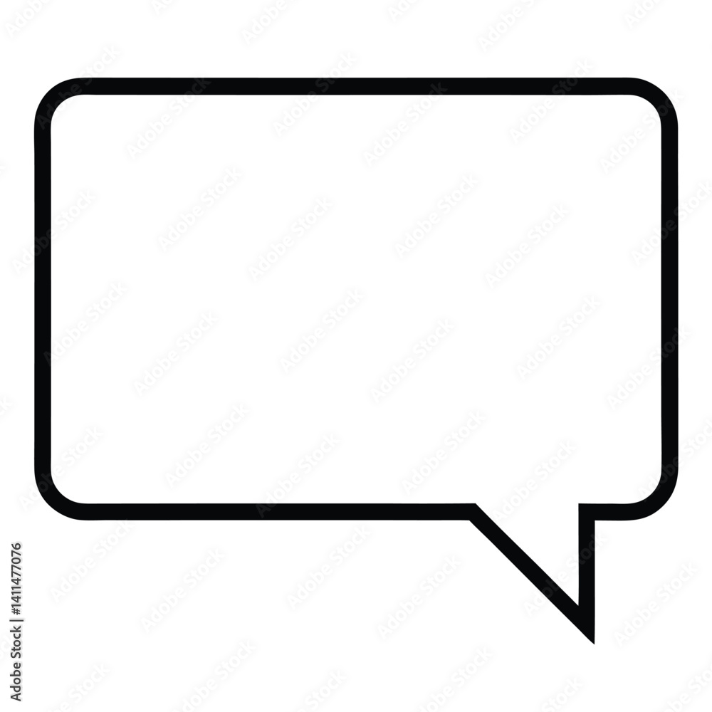 square-shaped speech bubble icon isolated on white