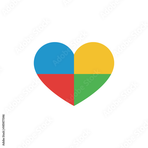 Bright multicolored heart symbol. Vector illustration on a white background. Free Download Bright multicolored heart symbol. Vector illustration on a white background. - GFXLoad