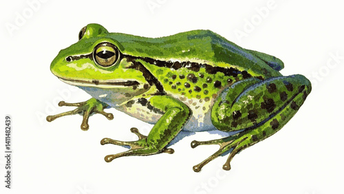 Lily leap frog isolated watercolor vector illustration svg