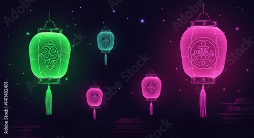 Holographic Obon Lantern Glow