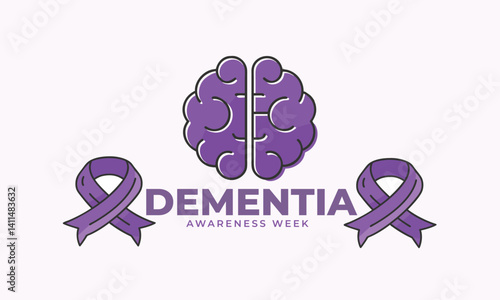 Dementia awareness week. background, banner, card, poster, template. Vector illustration.