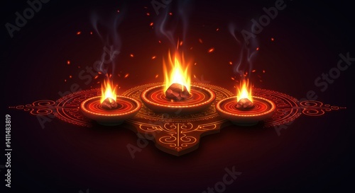 Neon Thimithi Firewalking Ritual