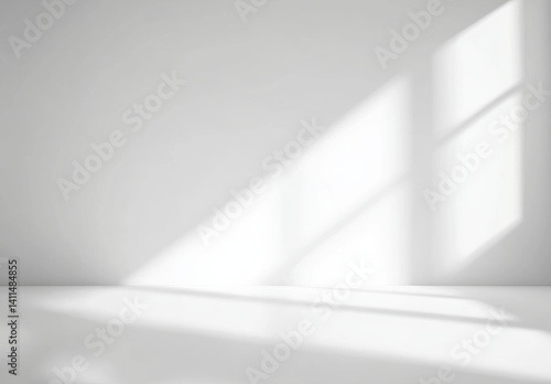 Minimalist Interior Space with Soft Natural Light and Gentle Shadows Creating a Serene Atmosphere