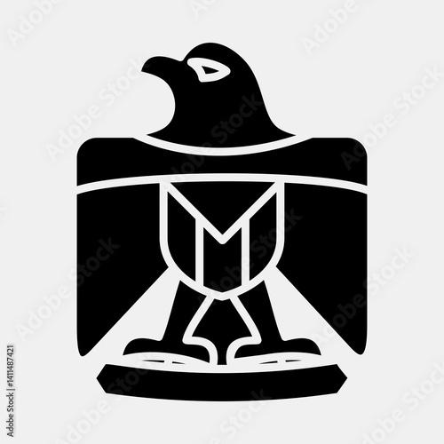 Icon eagle symbol. Palestine elements. Icons in glyph style. Good for prints, posters, logo, infographics, etc.