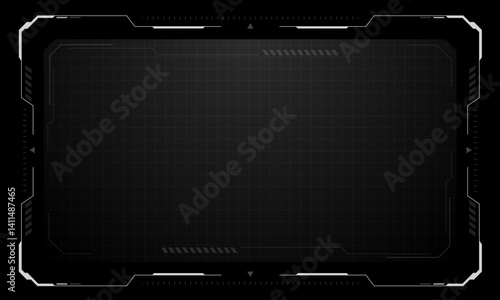 HUD frames white grey user interface elements design modern technology futuristic control panel screen digital hologram window gaming menu touching cyber monitor set on black background vector