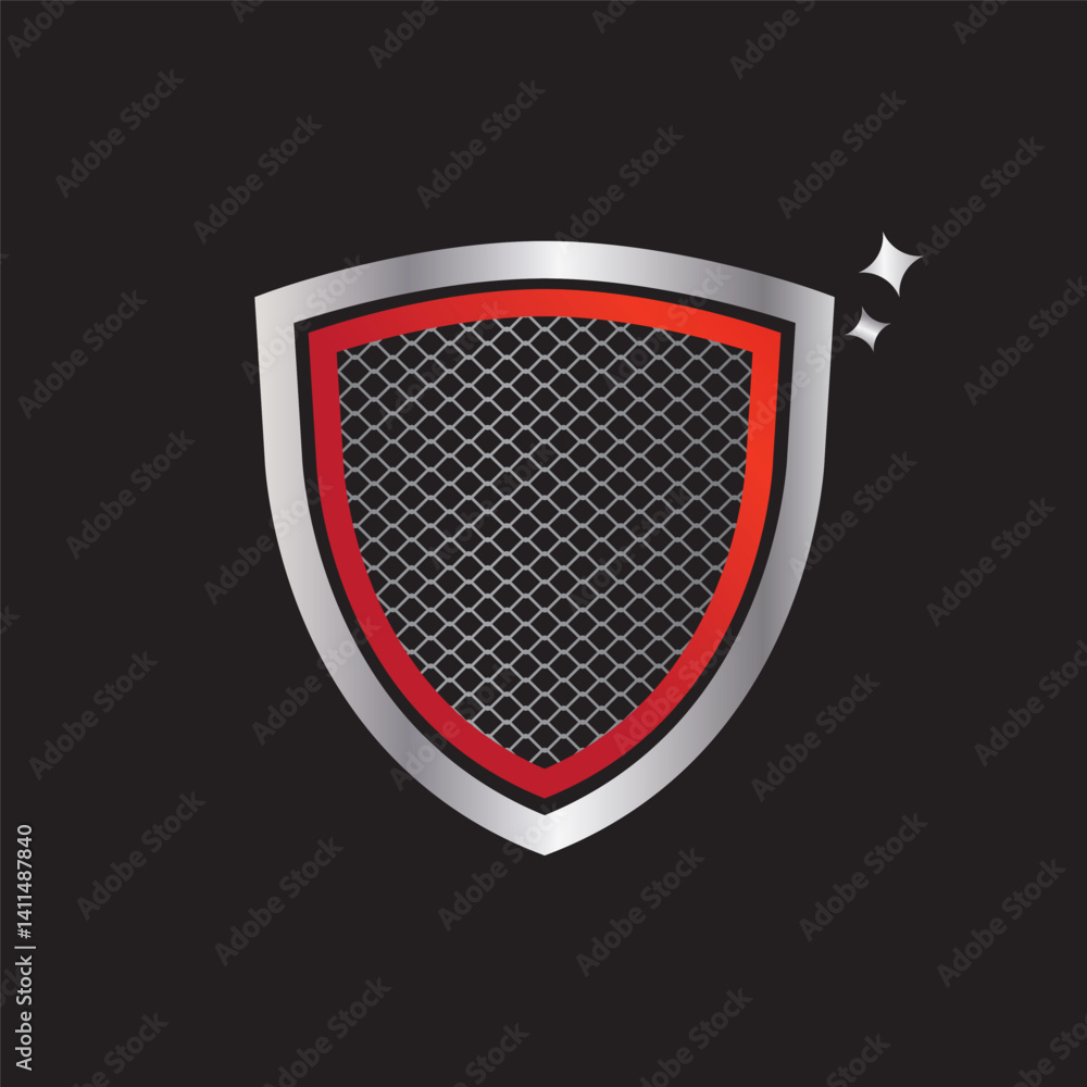 automotive metalic shield badge vector element template deign