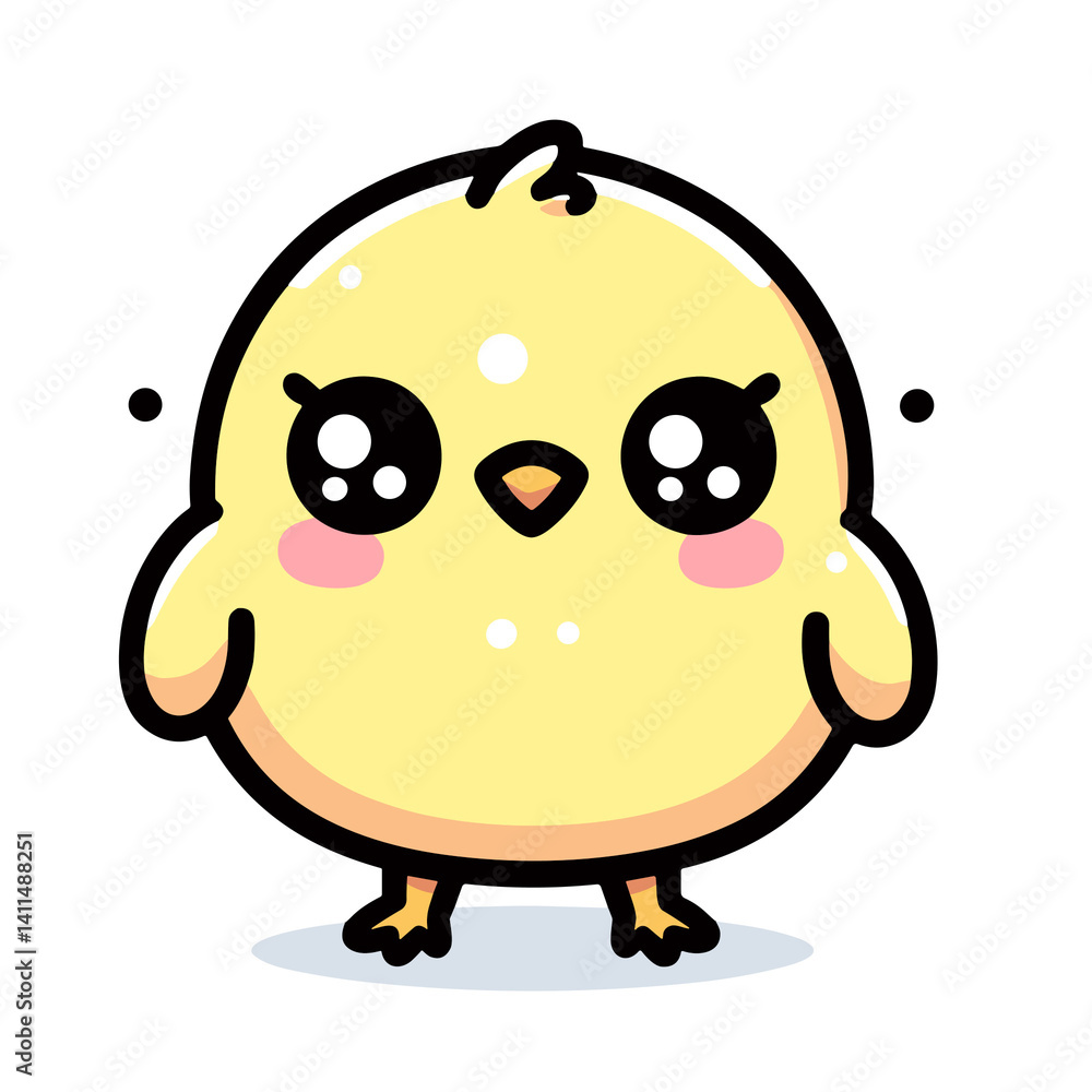 Obraz premium Cute cartoon chick with happy mood being adorable on transparent background