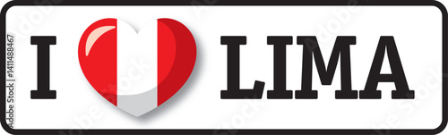 I love Lima, peruvian heart showing love for Lima, Peru