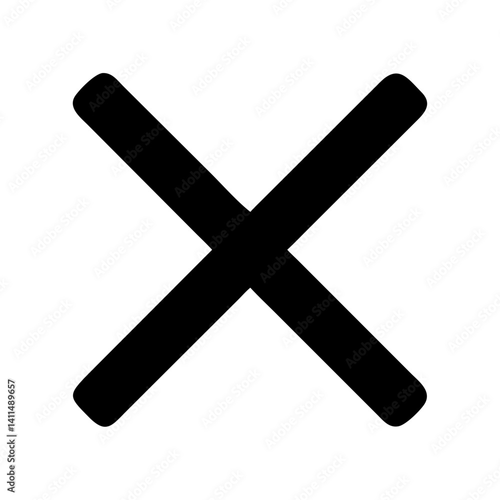 Cross Symbol Icon Representing Cancel or Close Action Cross Symbol Icon Representing Cancel or Close Action