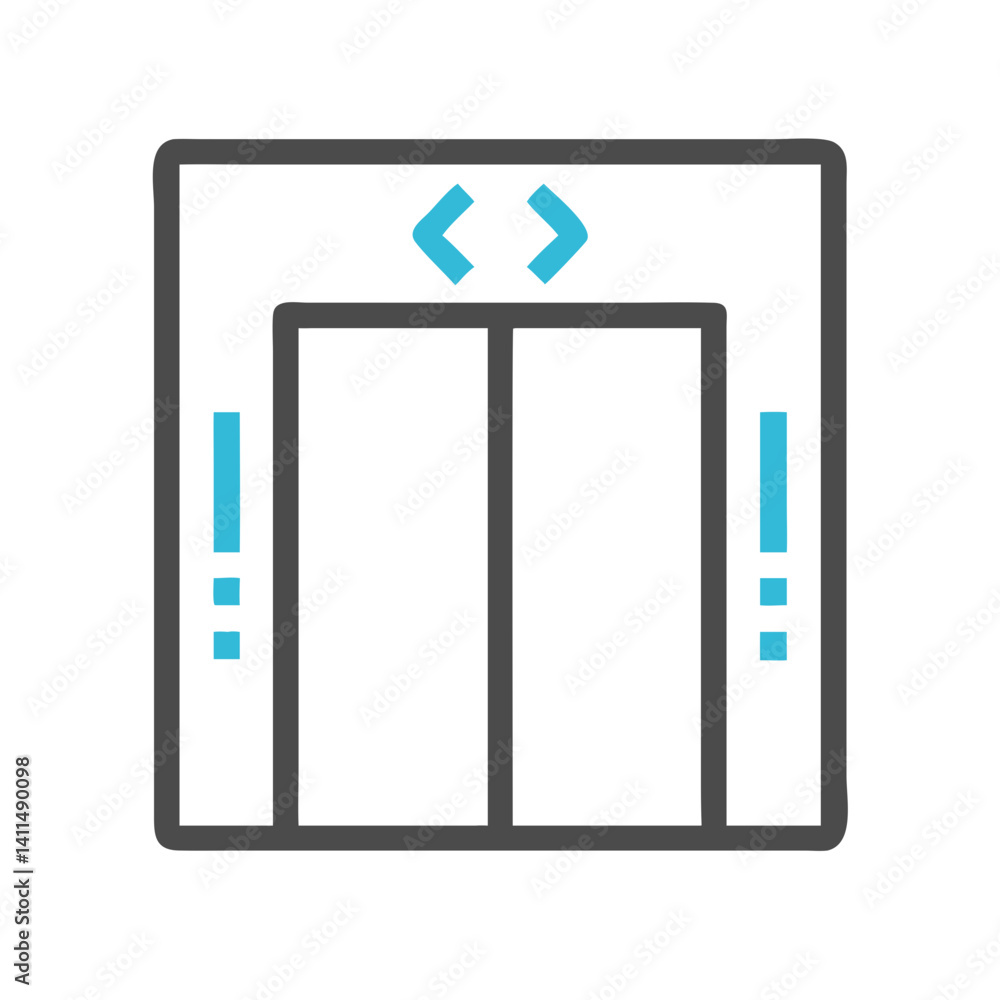 Elevator Doors Icon Representing Lift or Vertical Access Entryway Elevator Doors Icon Representing Lift or Vertical Access Entryway