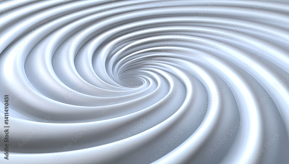 Abstract swirling vortex, light gray, smooth curves, depth illusion