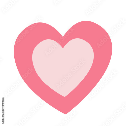 Flat red and pink heart illustration in a cute style. Perfect for Valentine’s Day, love themes, wedding decor, romantic cards, and affectionate digital art projects.