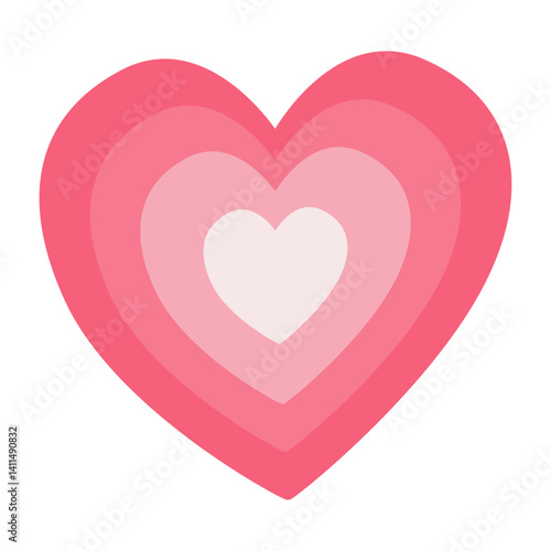 Flat red and pink heart illustration in a cute style. Perfect for Valentine’s Day, love themes, wedding decor, romantic cards, and affectionate digital art projects.
