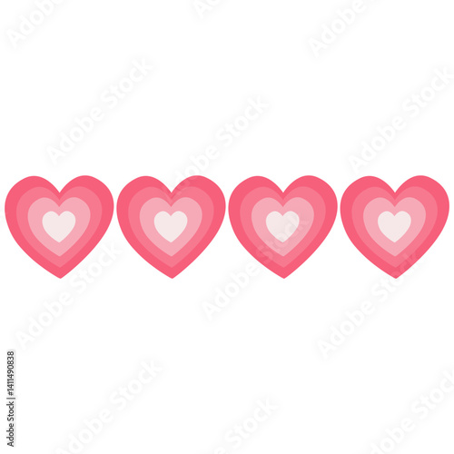 Flat red and pink heart illustration in a cute style. Perfect for Valentine’s Day, love themes, wedding decor, romantic cards, and affectionate digital art projects.