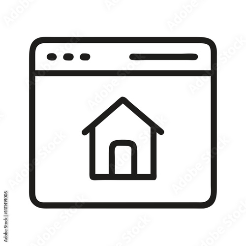 Home Interface Button Icon Representing Homepage or Main Navigation Entry