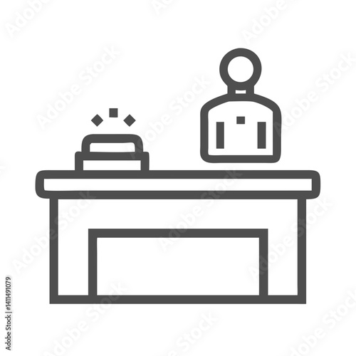 Hotel Reception Desk Icon Representing Front Desk or Guest Check-in Service