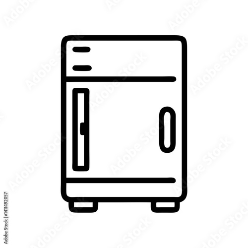 Mini Fridge Icon Representing In-Room Refrigerator and Personal Cooling
