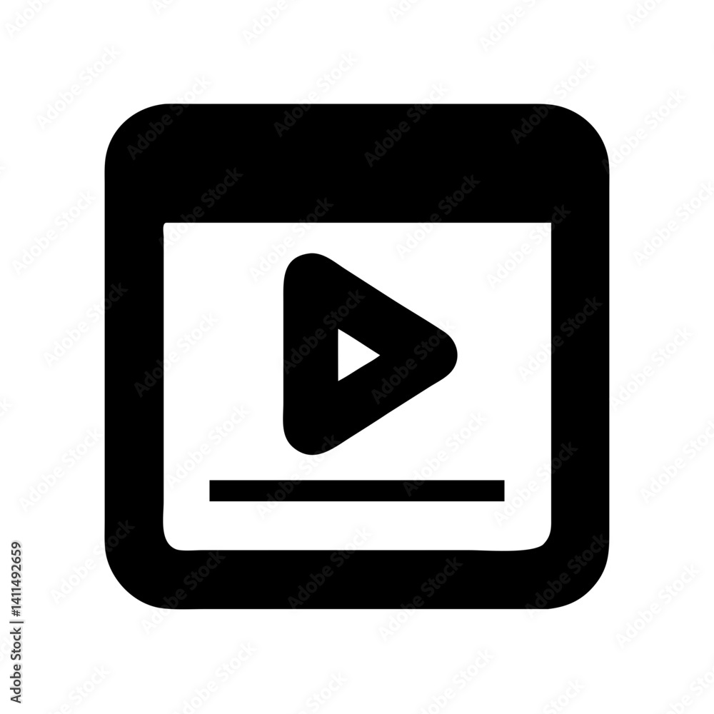 Play Button Icon Representing Media Start and Content Playback Play Button Icon Representing Media Start and Content Playback