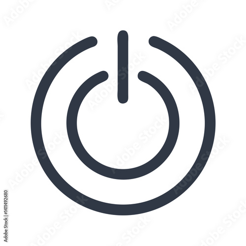 Power Button Icon Representing System Startup and Device Activation