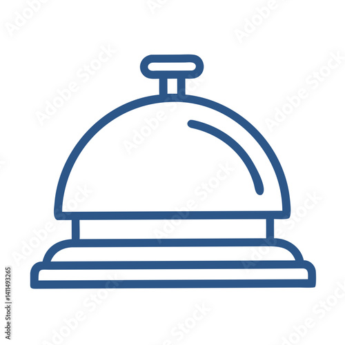 Service Bell Icon Representing Concierge Desk and Customer Service