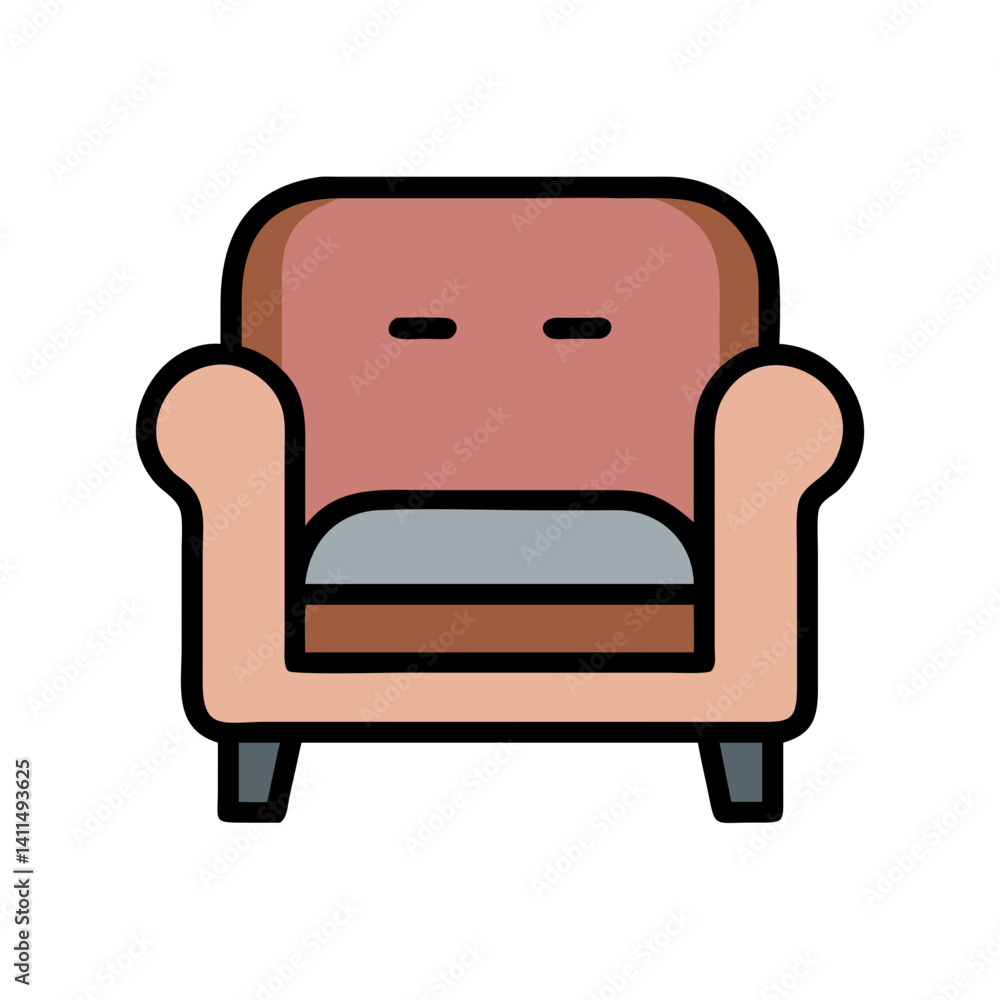 Sofa Icon Representing Lounge Seating and Relaxation Area Sofa Icon Representing Lounge Seating and Relaxation Area