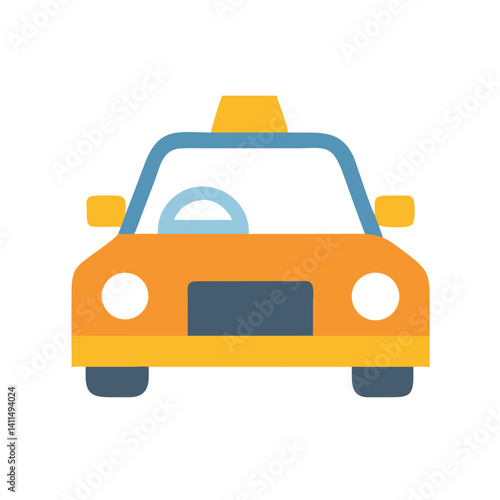 Taxi Icon Representing Transportation Service and Ride-Hailing