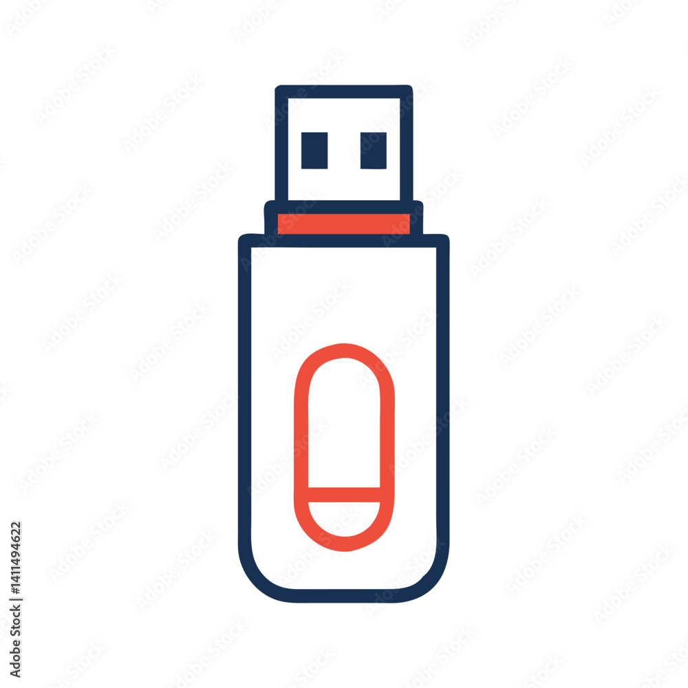 USB Stick Icon Representing Portable Flash Drive and Data Storage USB Stick Icon Representing Portable Flash Drive and Data Storage