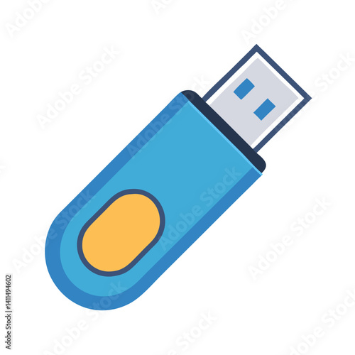 USB Stick Icon Representing Portable Flash Drive and Data Storage