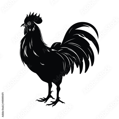 Ayam Cemani minimalist silhouette design vector art