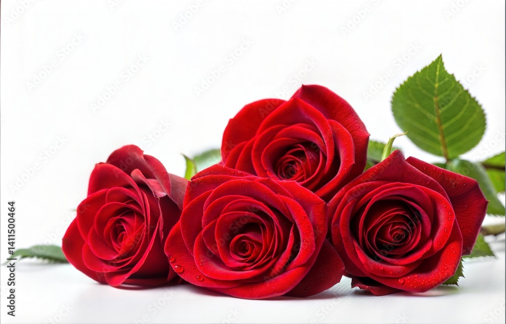 Obraz premium Bold Red Roses in Crisp White Surrounding
