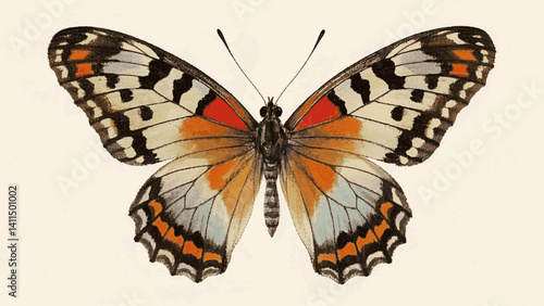 Flutter & flow butterfly isolated watercolor vector illustration svg