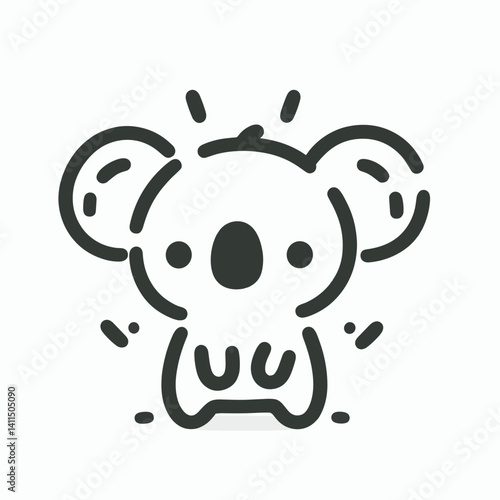 Cute koala character expressing joy  