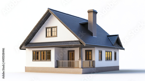 Wallpaper Mural charming white house with gabled roof and chimney Torontodigital.ca