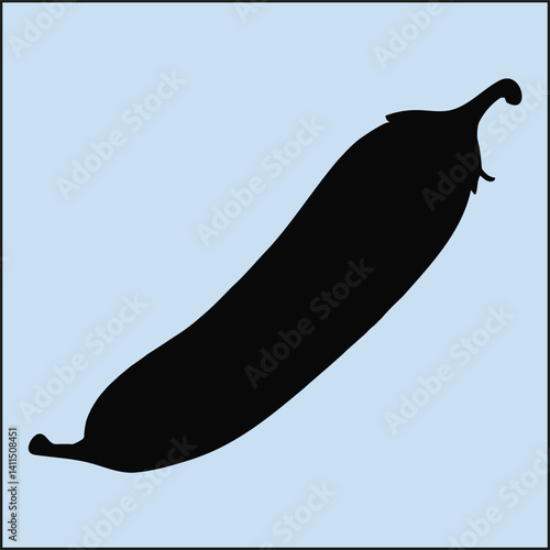 Silhouette of a Cucumber, Vegetable