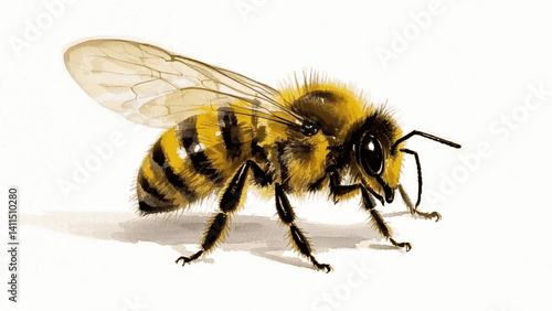 Golden hymn bee isolated watercolor vector illustration svg