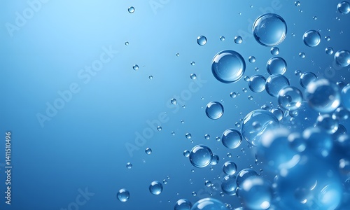 Wallpaper Mural Blue bubbles floating in water. Torontodigital.ca